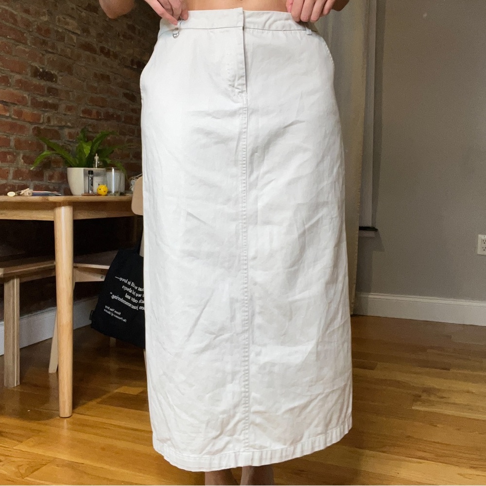 Old Navy Cream Maxi Long Cargo Skirt Vintage y2k trendy 90s bella hadid style